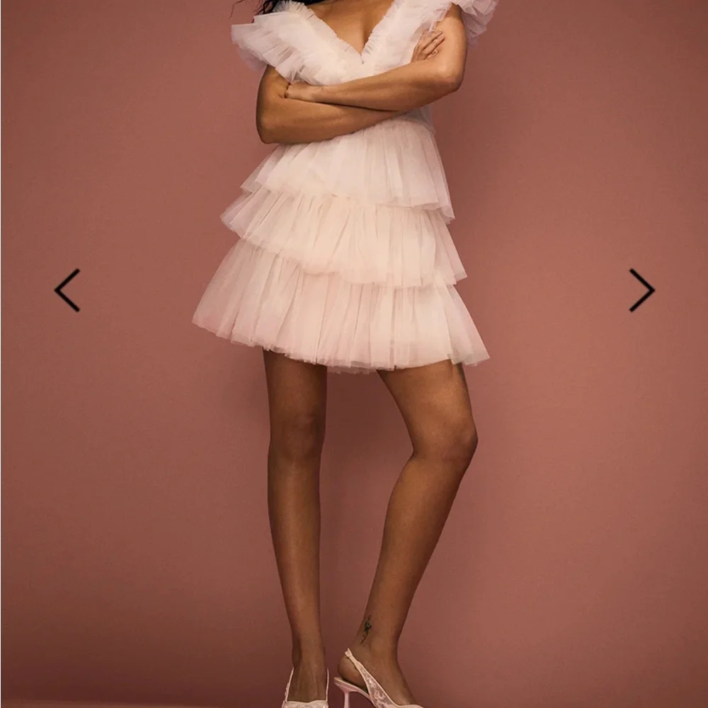 Betsey Johnson Cream Tiered Mini Dress - Picture 4 of 10